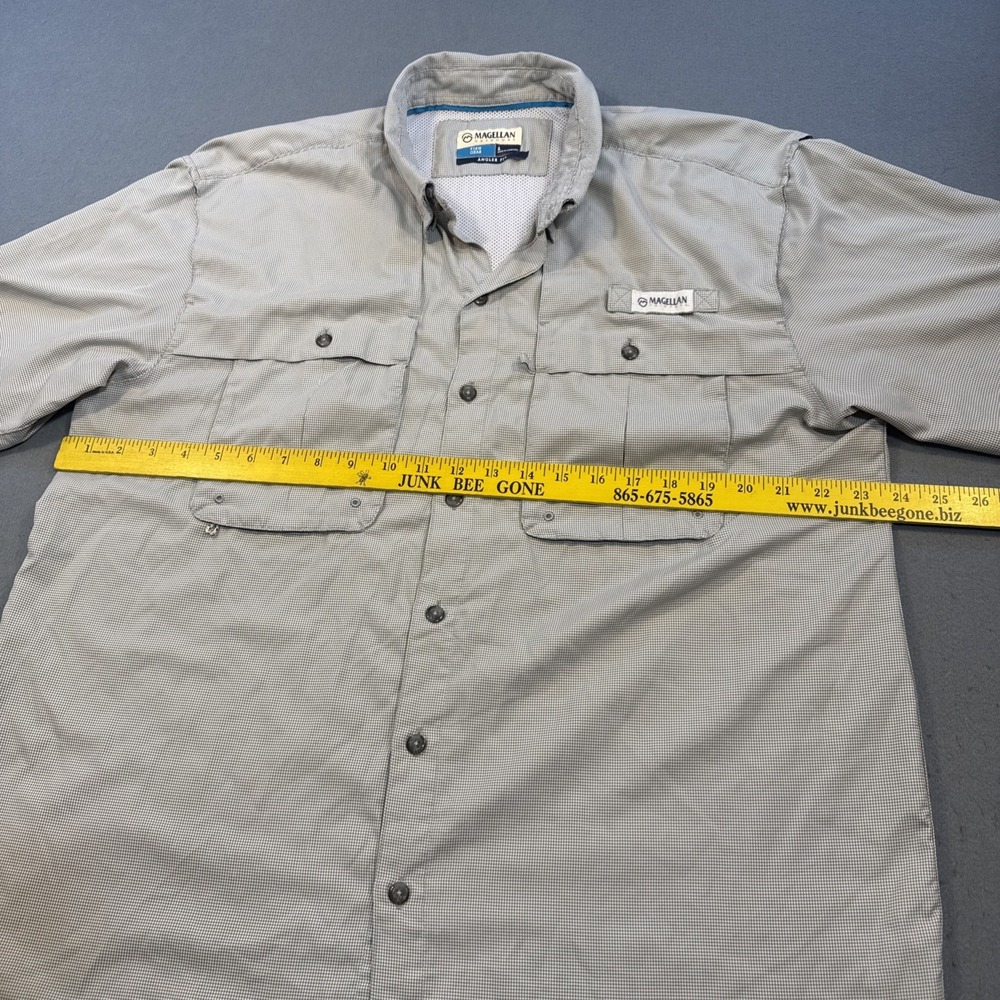 Magellan Drifit Outdoor Fish Gear Shirt Men's LRG Relaxed Fit GRAY CHECK L/S - Picture 5 of 8